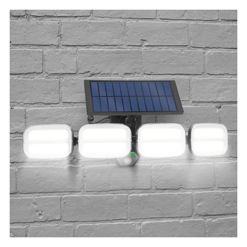 LED Päikesepaneeliga prožektor anduriga 4xLED/2,5W/6V IP65 + pult