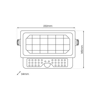 LED Päikesepaneeliga prožektor anduriga EPAD LED/5W/3000 mAh 3,7V 4000K IP65