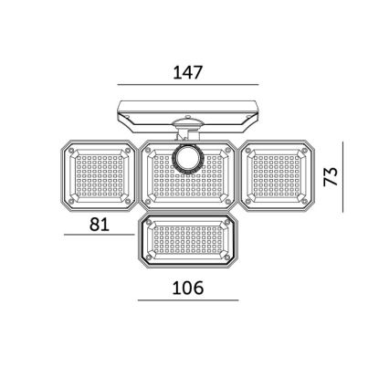 LED päikesereflektor anduriga GLOW LED/2,5W/3,7V 6500K IP44 2400 mAh + kaugjuhtimispult