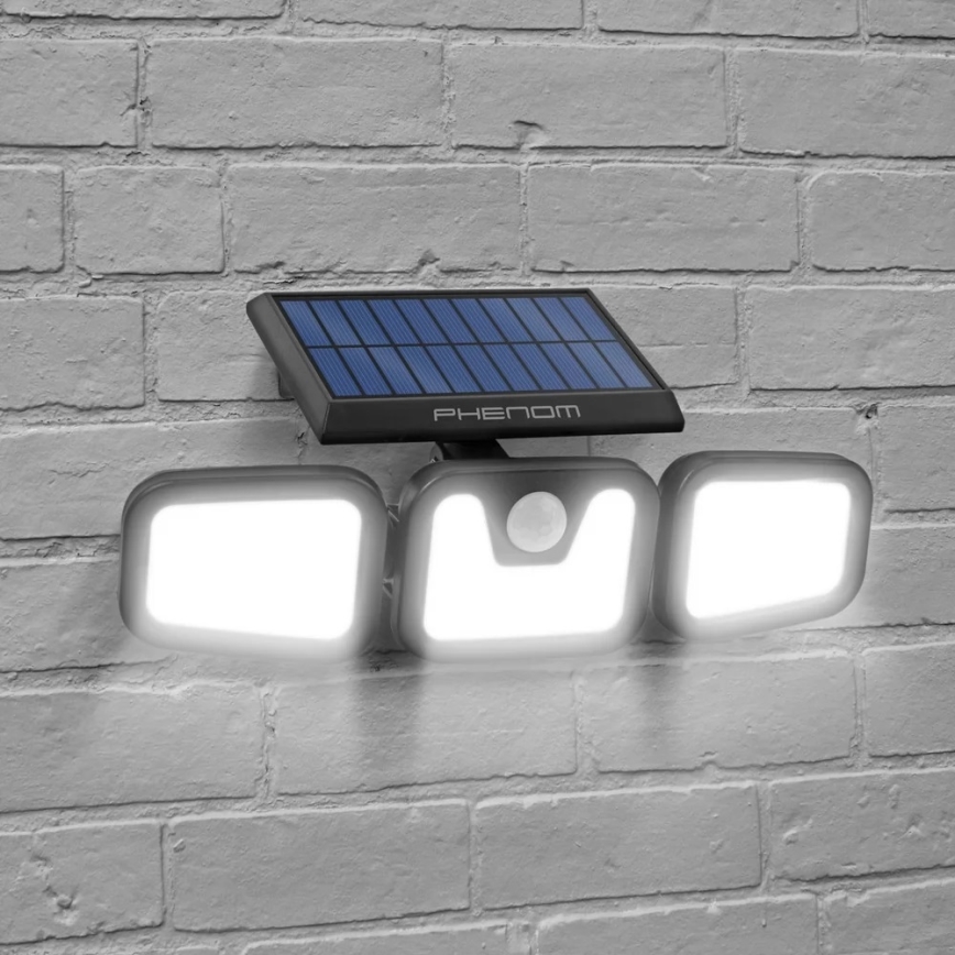 LED Päikesepaneeliga prožektor koos anduriga 3xLED/3,3W/5V IP65 2400 mAh