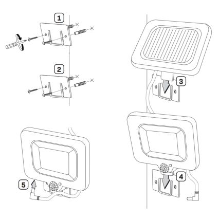 LED Päikesepaneeliga prožektor koos anduriga DUO LED/1W/3,7V 1200 mAh IP44