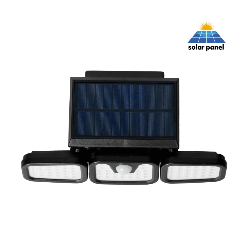 LED Päikesepaneeliga prožektor koos anduriga LED/1,5W/3,7V 6000K IP44 2400 mAh