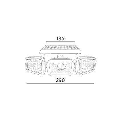 LED Päikesepaneeliga prožektor koos anduriga LED/1,5W/3,7V 6000K IP44 2400 mAh