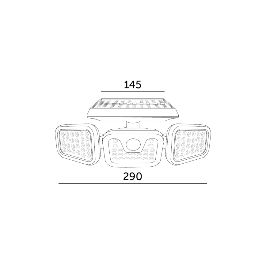 LED Päikesepaneeliga prožektor koos anduriga LED/1,5W/3,7V 6000K IP44 2400 mAh