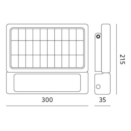 LED Päikesepaneeliga prožektor koos anduriga LED/10W/3,7V 4000K IP65 7200 mAh
