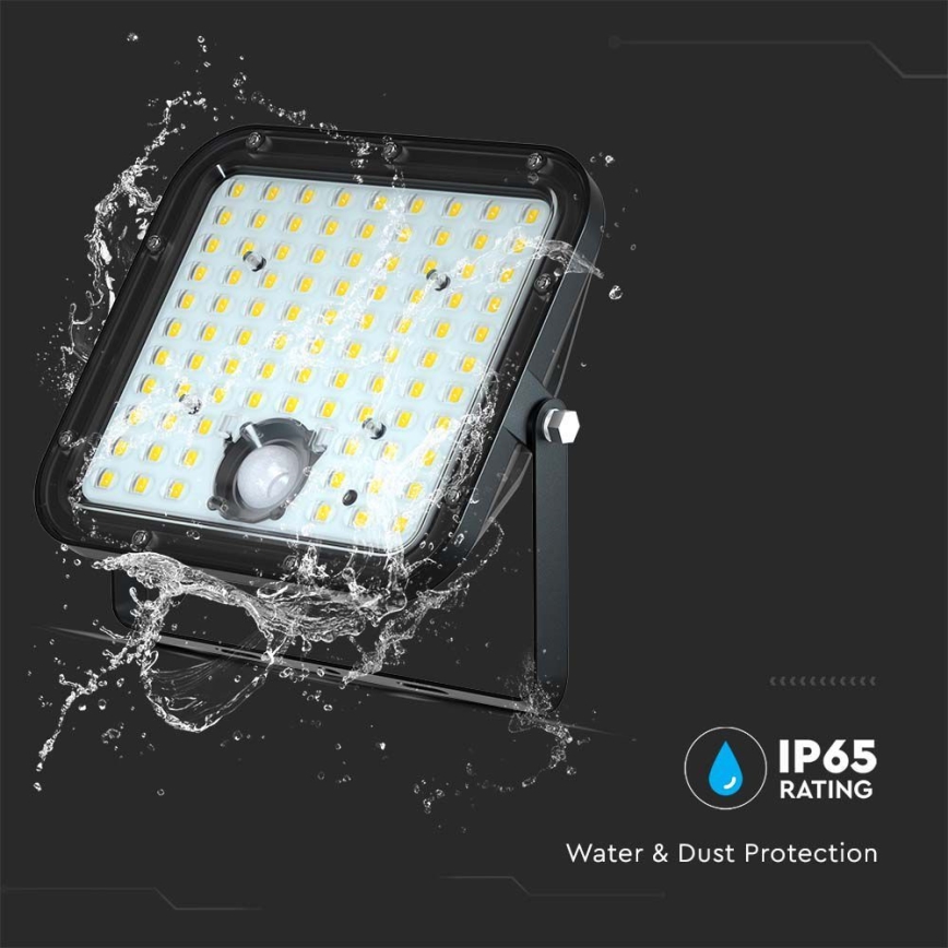 LED Päikesepaneeliga prožektor koos anduriga LED/30W/6,4V 4000K 6000 mAh + kaugjuhtimispult