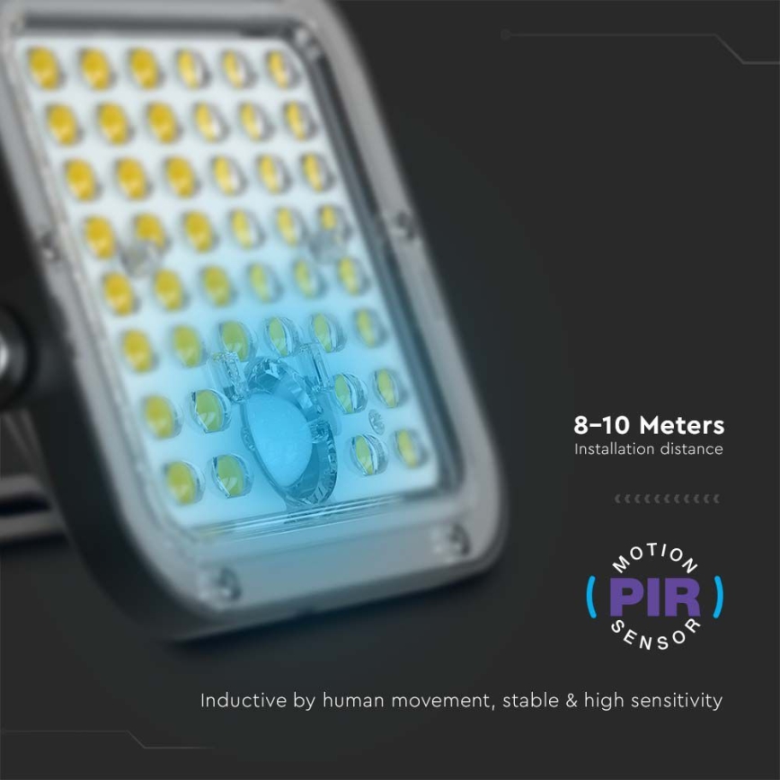 LED Päikesepaneeliga prožektor koos anduriga LED/30W/6,4V 4000K 6000 mAh + kaugjuhtimispult