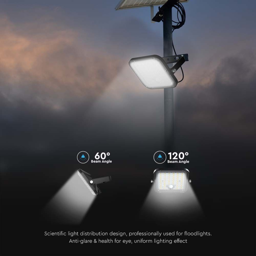 LED Päikesepaneeliga prožektor koos anduriga LED/30W/6,4V 4000K 6000 mAh + kaugjuhtimispult