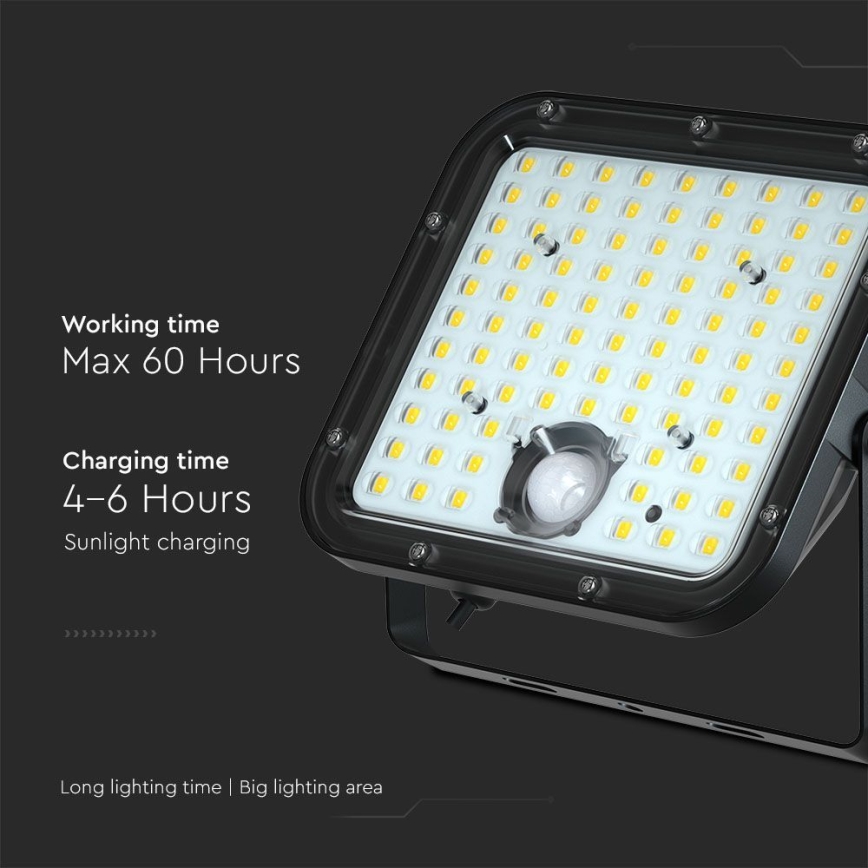 LED Päikesepaneeliga prožektor koos anduriga LED/30W/6,4V 4000K 6000 mAh + kaugjuhtimispult