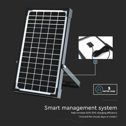 LED Päikesepaneeliga prožektor koos anduriga LED/30W/6,4V 4000K 6000 mAh + kaugjuhtimispult
