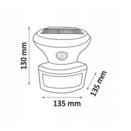 LED Päikesepaneeliga prožektor koos anduriga LED/5W/3,7V 2000 mAh IP44