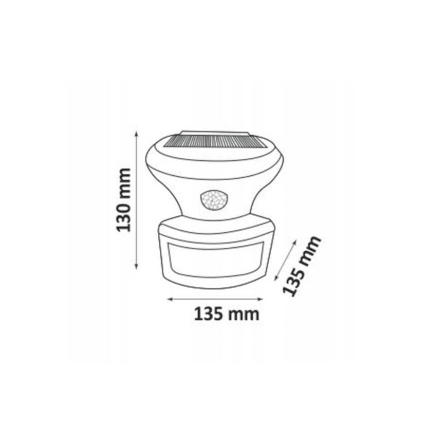 LED Päikesepaneeliga prožektor koos anduriga LED/5W/3,7V 2000 mAh IP44
