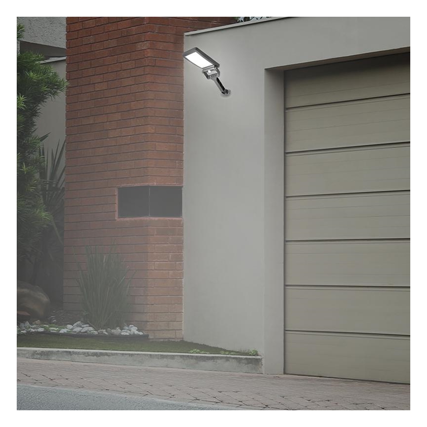 LED Päikesepaneeliga prožektor koos anduriga LED/5W/3,7V 4000K 1500 mAh IP54 must