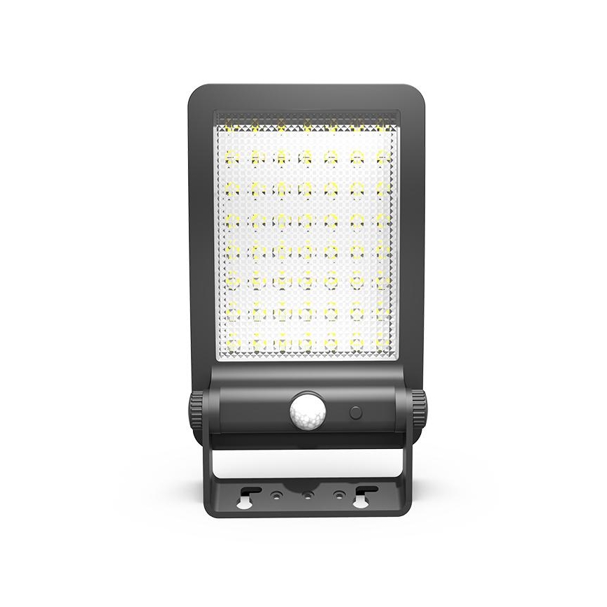 LED Päikesepaneeliga prožektor koos anduriga LED/5W/3,7V 4000K 1500 mAh IP54 must