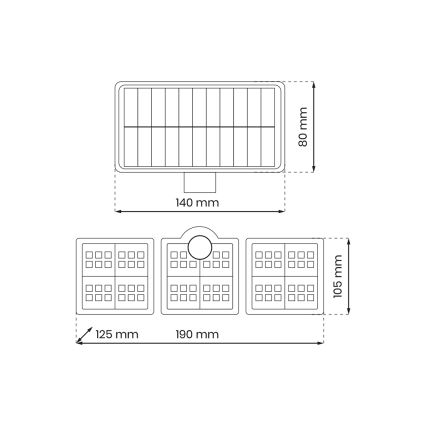 LED Päikesepaneeliga prožektor koos liikumis-ja hämarusanduriga LED/20W/3,7V 1200 mAh IP44 + kaugjuhtimispult