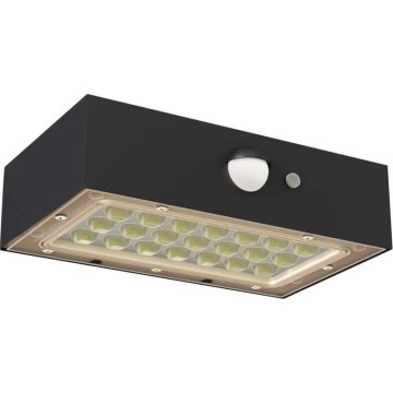 LED Päikesepaneeliga prožektor koos liikumisanduriga LED/3,7V 1200mAh 4000K IP65 must