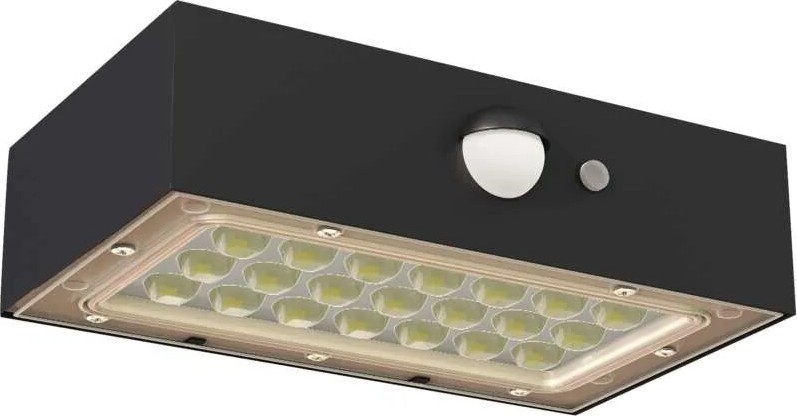 LED Päikesepaneeliga prožektor koos liikumisanduriga LED/3,7V 1200mAh 4000K IP65 must