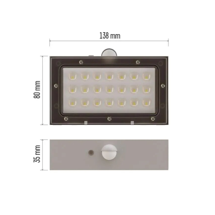LED Päikesepaneeliga prožektor koos liikumisanduriga LED/3,7V 1200mAh 4000K IP65 valge