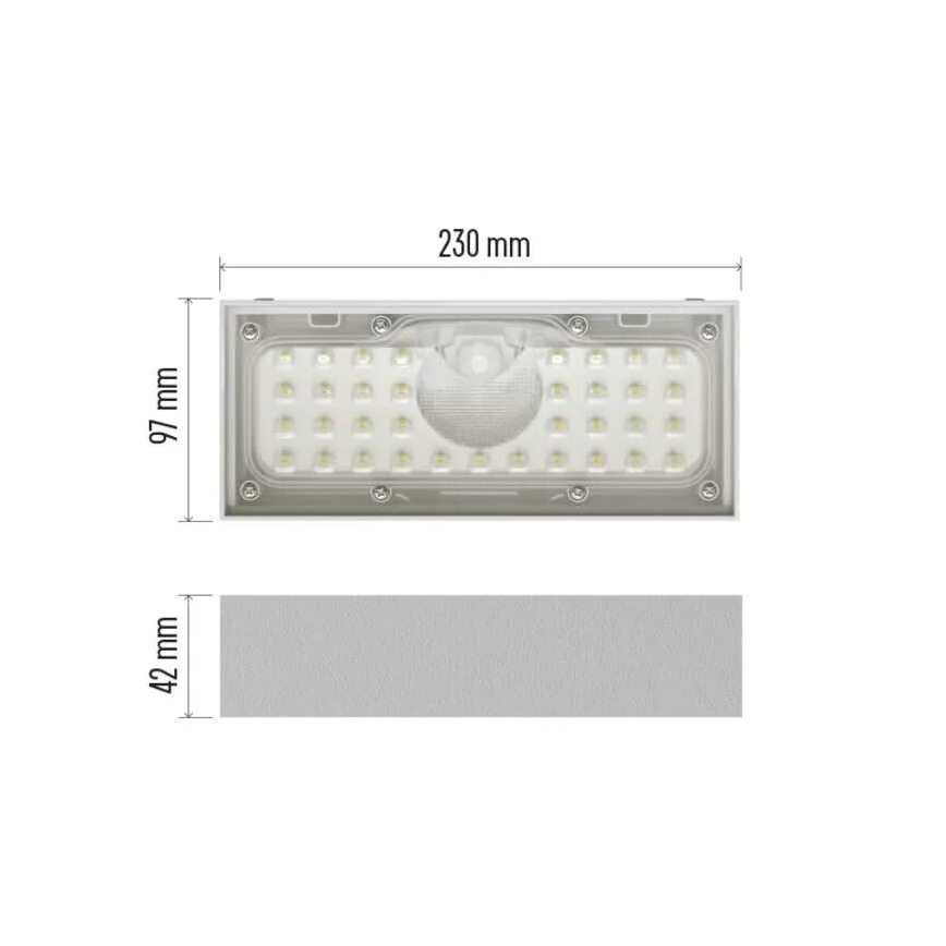 LED Päikesepaneeliga prožektor koos liikumisanduriga LED/3,7V 3000mAh 4000K IP65 valge