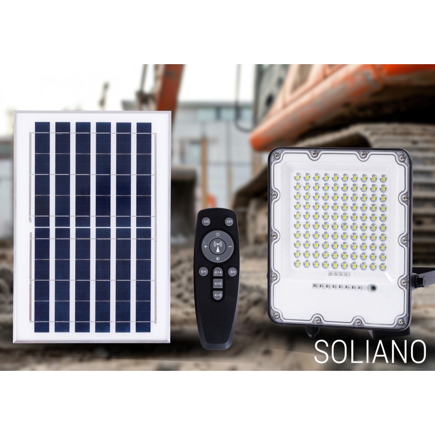 LED Hämardatav päikesepaneeliga prožektor LED/50W/3,2V 4500K IP65 must + kaugjuhtimispult