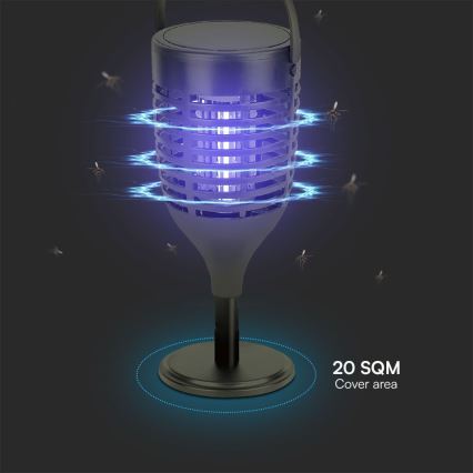 LED Päikesepaneeliga putukalõks 3-ühes LED/1,3W/3,7V IP24 20 mm 2200 mAh