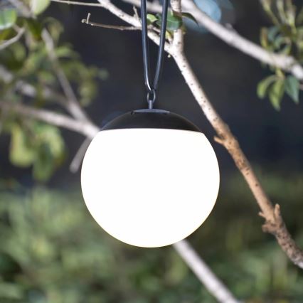 LED Päikesepaneeliga rippvalgusti KIARA LED/1,2V 600 mAh IP44 must