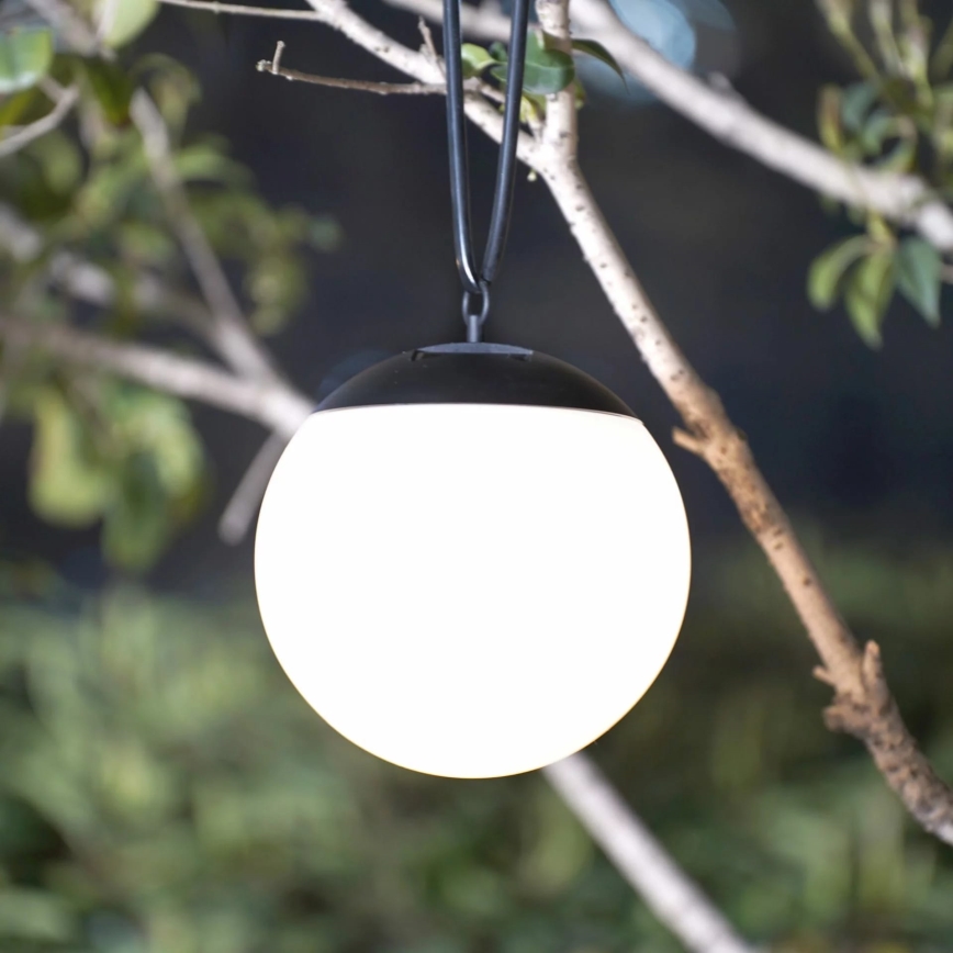 LED Päikesepaneeliga rippvalgusti KIARA LED/1,2V 600 mAh IP44 must