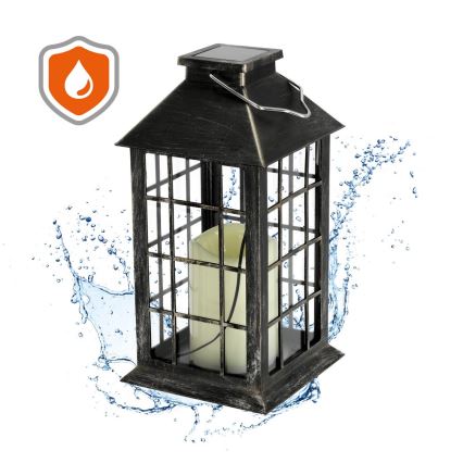LED Päikesepaneeliga rippvalgusti LED/0,02W/1,2V 1xAA 2700K IP44 200 mAh paatina