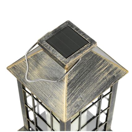 LED Päikesepaneeliga rippvalgusti LED/0,02W/1,2V 1xAA 2700K IP44 200 mAh paatina