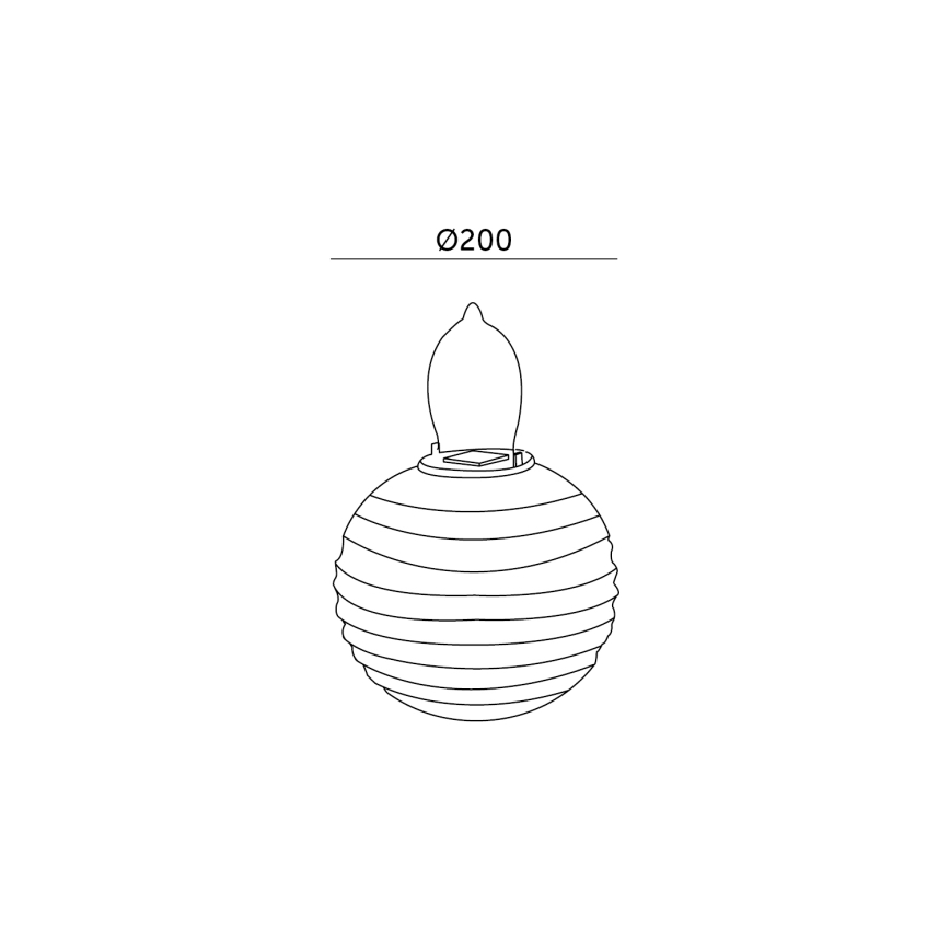 LED Päikesepaneeliga rippvalgusti LED/0,02W/1,2V 3000K IP44 1xAAA 100 mAh