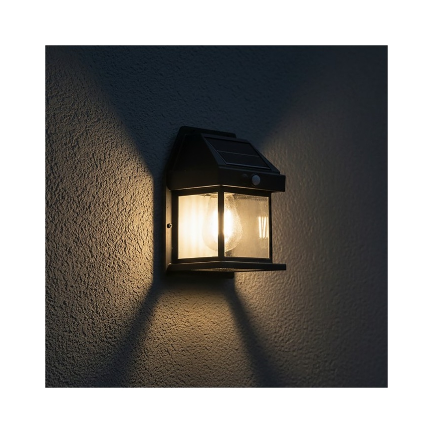 LED päikesepaneeliga seinalamp anduriga OMVIA LED/3,7V 3000K IP44 1200 mAh