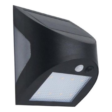 LED päikesepaneeliga seinalamp liikumisanduriga LED/3W/3,7V 3000/4000K 1200 mAh IP54 must