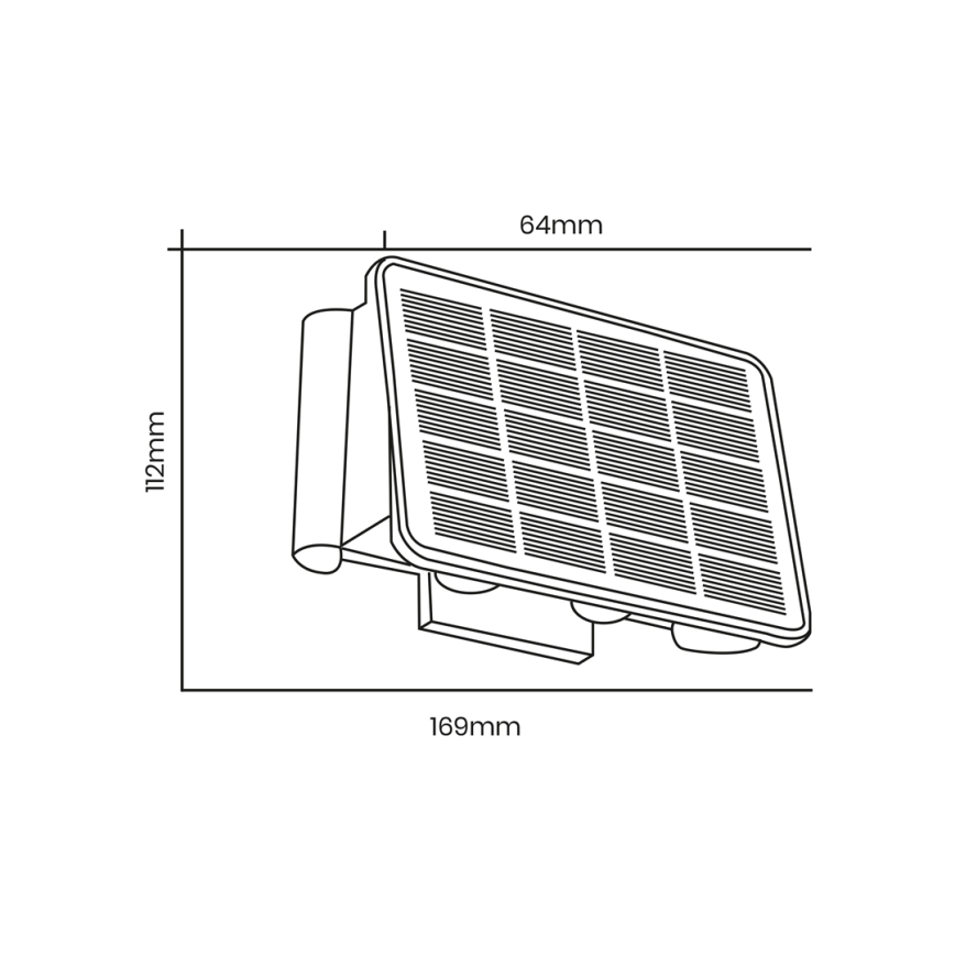 LED Päikesepaneeliga seinavalgusti ALF LED/4W/3,2V 6000K IP54 must