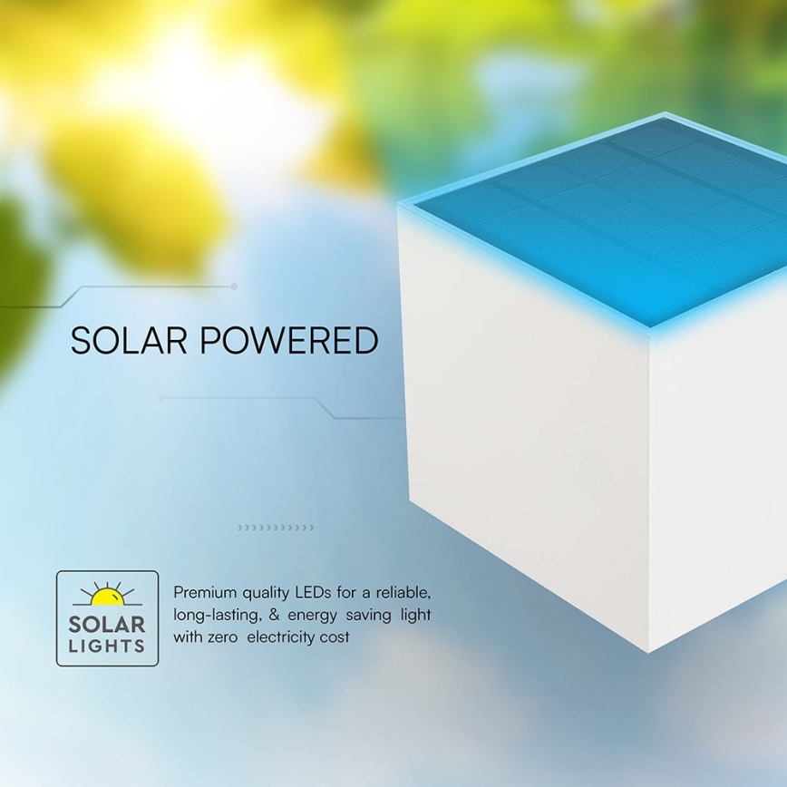 LED päikese seinavalgusti anduriga LED/9W/5V, 3000/4000/5000K, IP65, 2600 mAh, valge