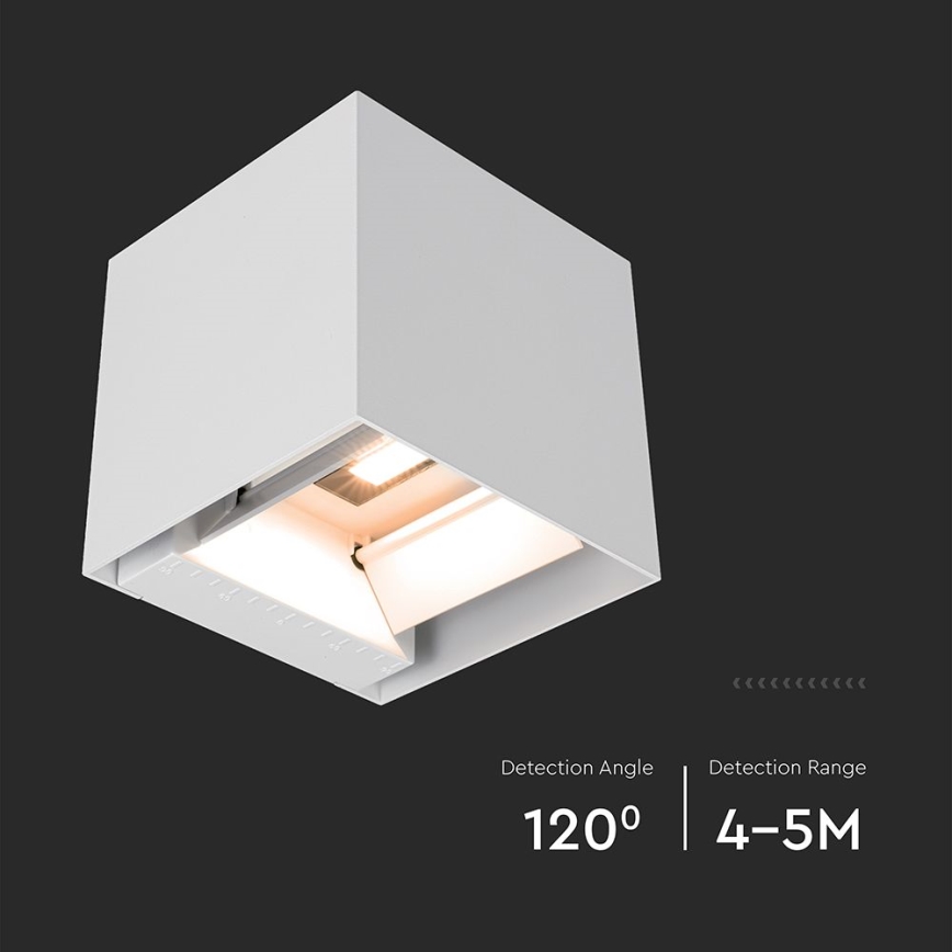 LED päikese seinavalgusti anduriga LED/9W/5V, 3000/4000/5000K, IP65, 2600 mAh, valge