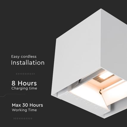 LED päikese seinavalgusti anduriga LED/9W/5V, 3000/4000/5000K, IP65, 2600 mAh, valge