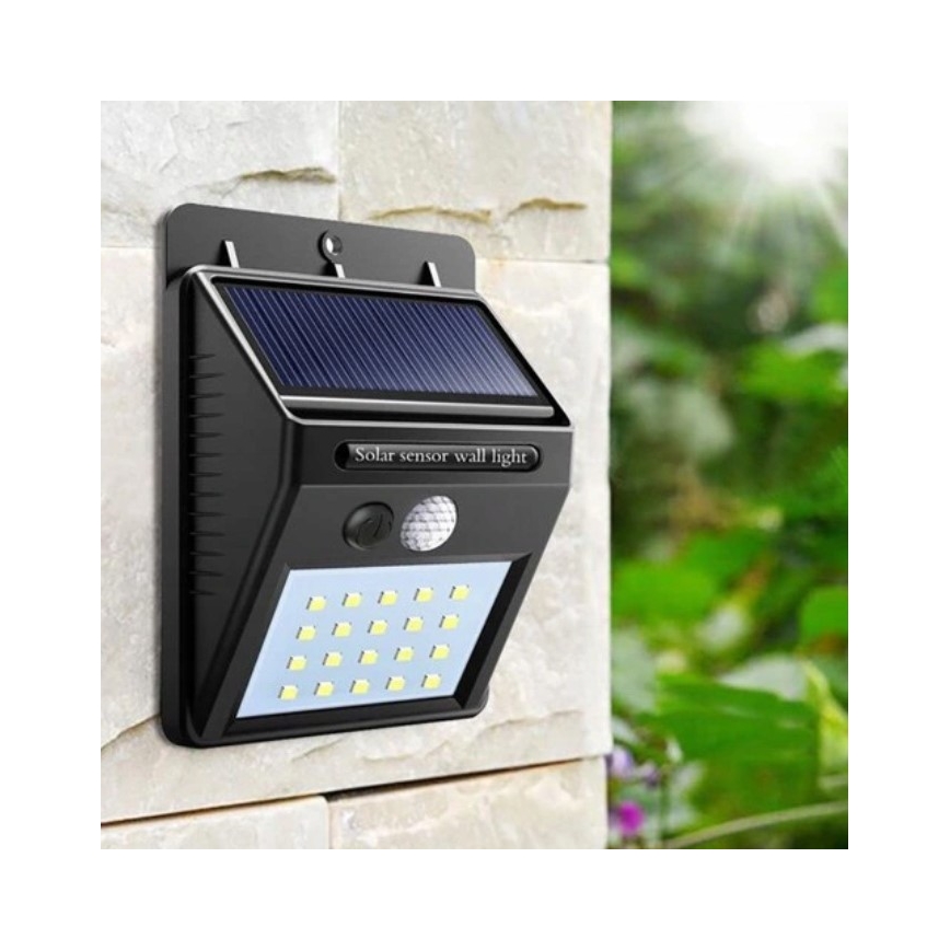 LED Päikesepaneeliga seinavalgusti anduriga LED/0,55W/3,7V IP65
