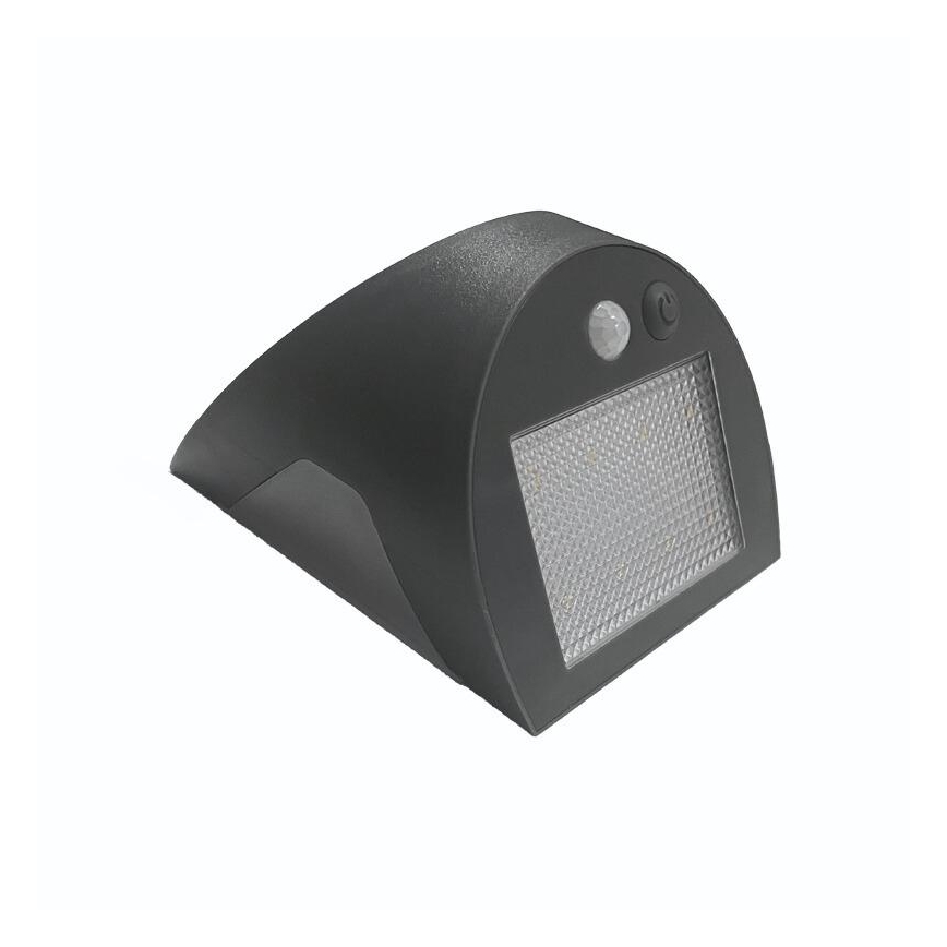 LED päikesepaneeliga seinavalgusti liikumisanduriga LED/3W/3,7V 3000/4000K 1200 mAh IP54 antratsiit