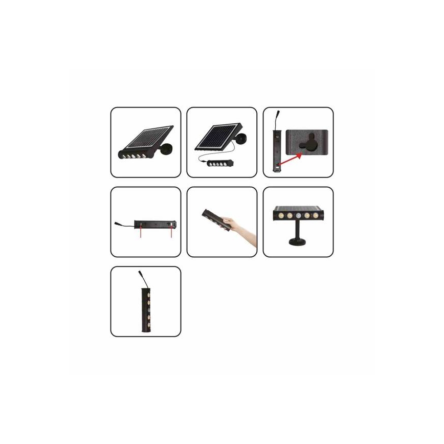 LED Päikesepaneeliga seinavalgusti anduriga LED/8W/3,7V 4000 mAh 4000K IP65