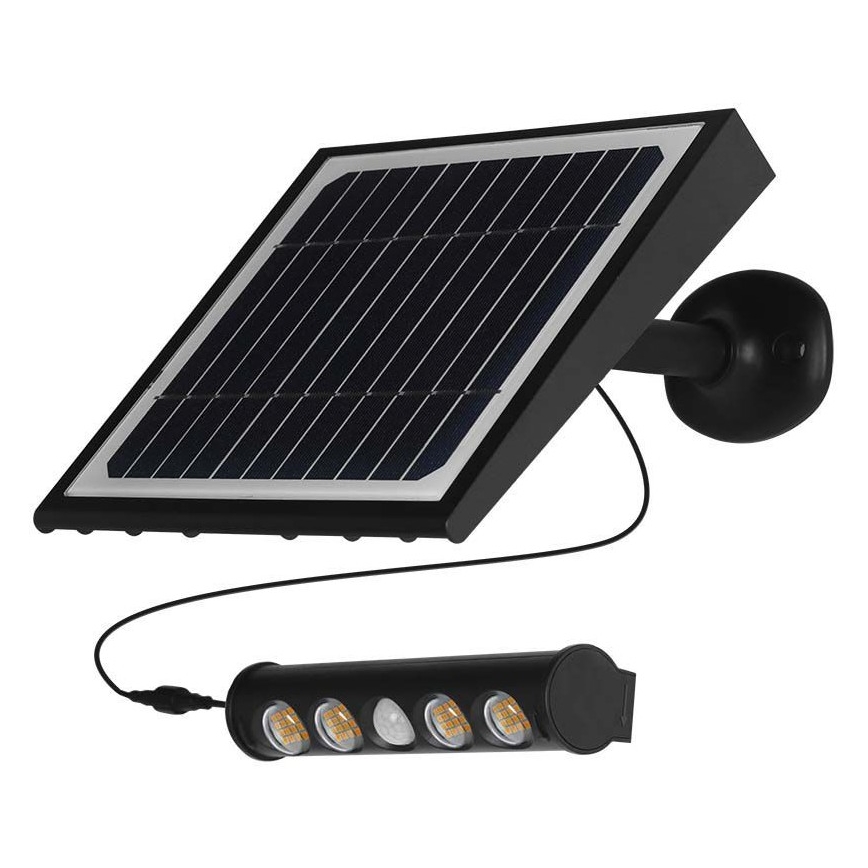 LED Päikesepaneeliga seinavalgusti anduriga LED/8W/3,7V IP65 3000K
