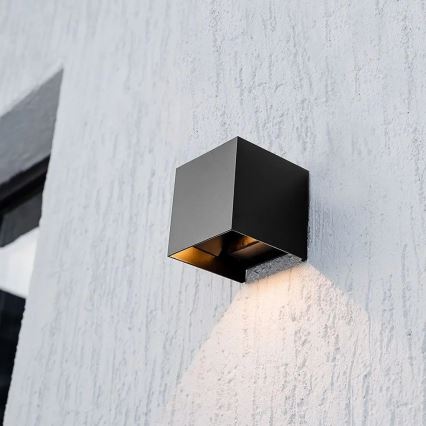 LED päikesepaneeliga seinavalgusti anduriga LED/9W/3,7V 3000/4000/5000K IP65 2600 mAh must