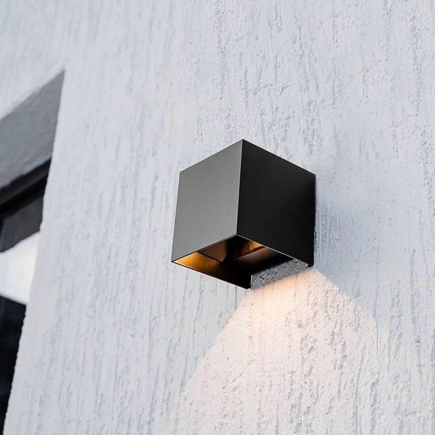 LED päikesepaneeliga seinavalgusti anduriga LED/9W/3,7V 3000/4000/5000K IP65 2600 mAh must