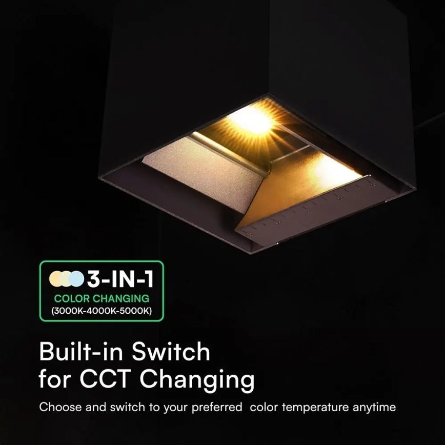 LED päikesepaneeliga seinavalgusti anduriga LED/9W/3,7V 3000/4000/5000K IP65 2600 mAh must