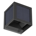 LED päikesepaneeliga seinavalgusti anduriga LED/9W/3,7V 3000/4000/6000K IP65 2600 mAh must