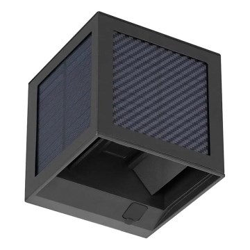 LED päikesepaneeliga seinavalgusti anduriga LED/9W/3,7V 3000/4000/6000K IP65 2600 mAh must