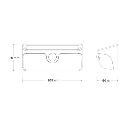 LED päikesepaneeliga seinavalgusti anduriga LINK LED/5W/3,7V 2000 mAh IP65 must