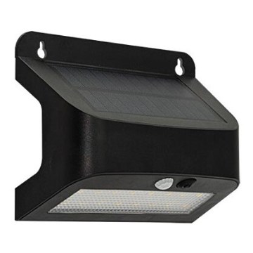 LED päikesepaneeliga seinavalgusti anduriga SOLTO LED/6W/3,7V 4000K IP54 2400 mAh must