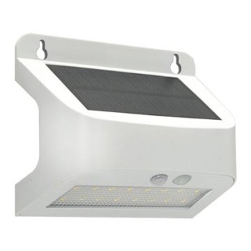 LED päikesepaneeliga seinavalgusti anduriga SOLTO LED/6W/3,7V 4000K IP54 2400 mAh valge