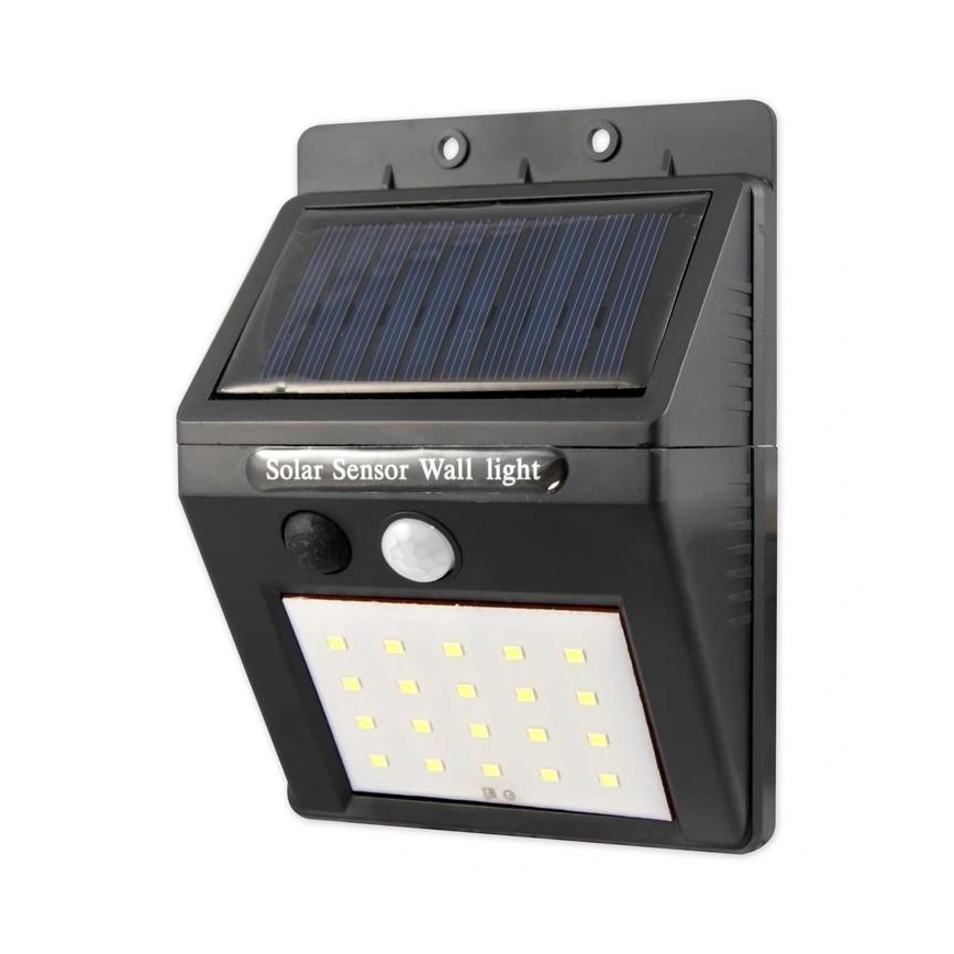 LED Päikesepaneeliga seinavalgusti koos anduriga ja väline paneel LED/0,55W/3,7V 1200 mAh IP65