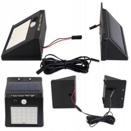LED Päikesepaneeliga seinavalgusti koos anduriga ja väline paneel LED/0,55W/3,7V 1200 mAh IP65